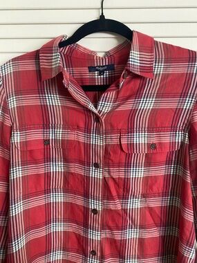 Madewell Red Plaid Cotton Button-Down Shirt